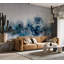 Murale abstraite pelez et collez - Vague bleue moderne-1214483401