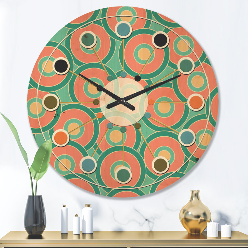 Horloge murale circulaire en bois VI, Très grand