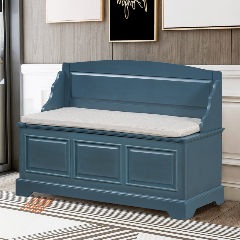 Banc de rangement pour chaussures 42 po, Bleu