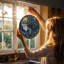 Boho Mystica, déesse du ciel étoilé rétro, vitrail, panneaux décoratifs pour fenêtre-37086146