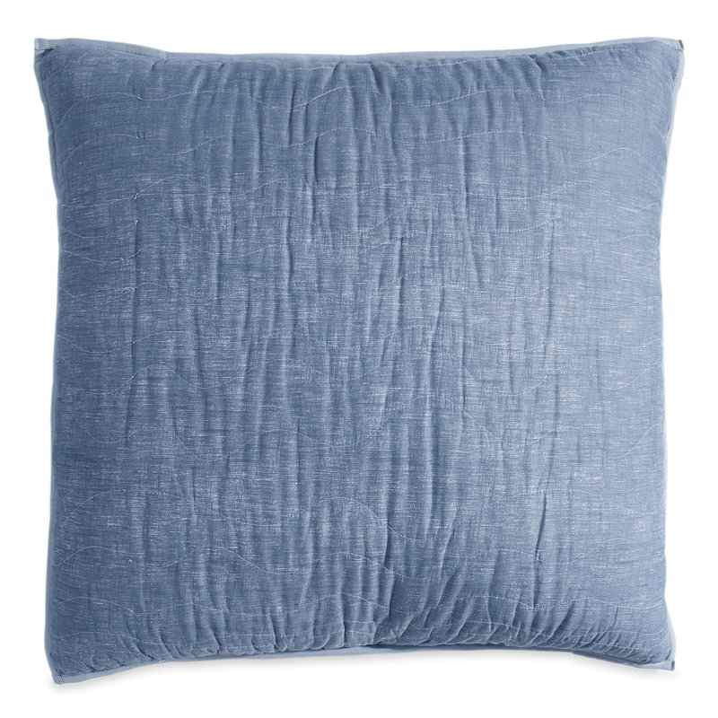 Voile Quilted 100% Cotton Envelope Sham, Natural, Euro