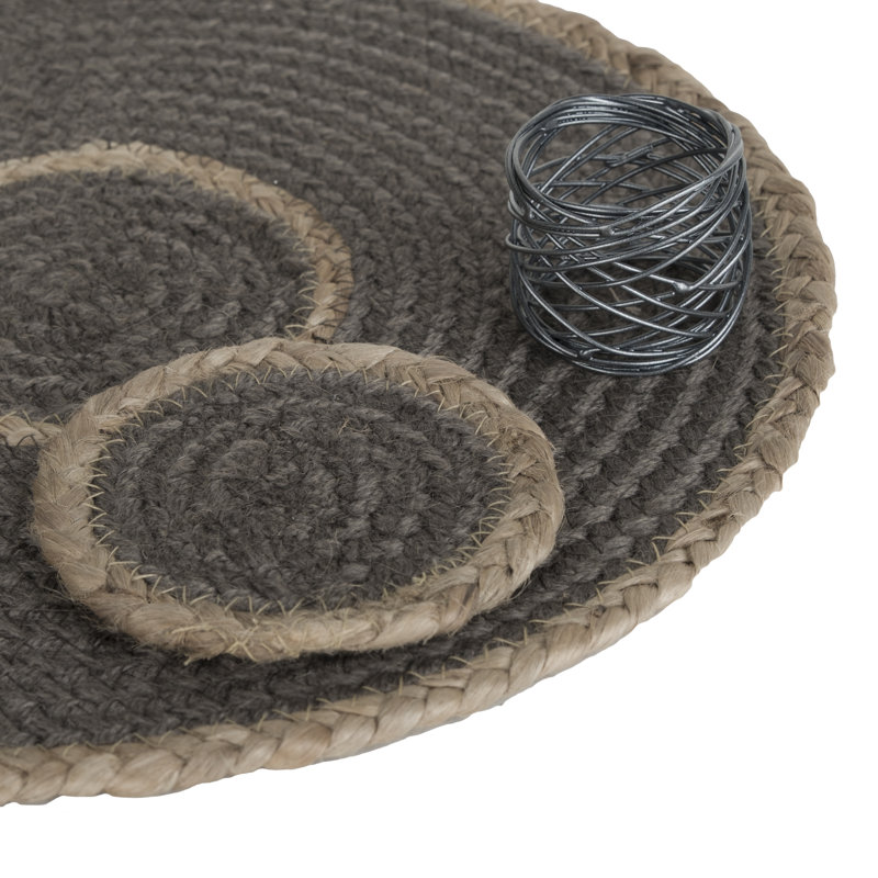 Bolding Embroidered Round, Grey