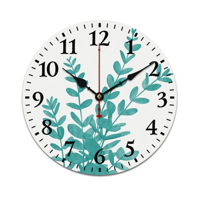 Retro Pastoral Flower Round Wall Clock Decor 12" x 12", for Reading Room Outer Garden