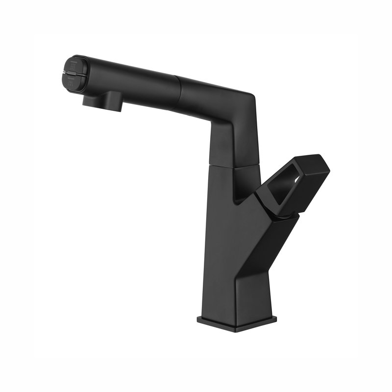 360° Swivel Single Handle Sink Pull Out Faucet Brass Material Mixer Faucet For Kitchen And Bathroom With Hot And Cold Water