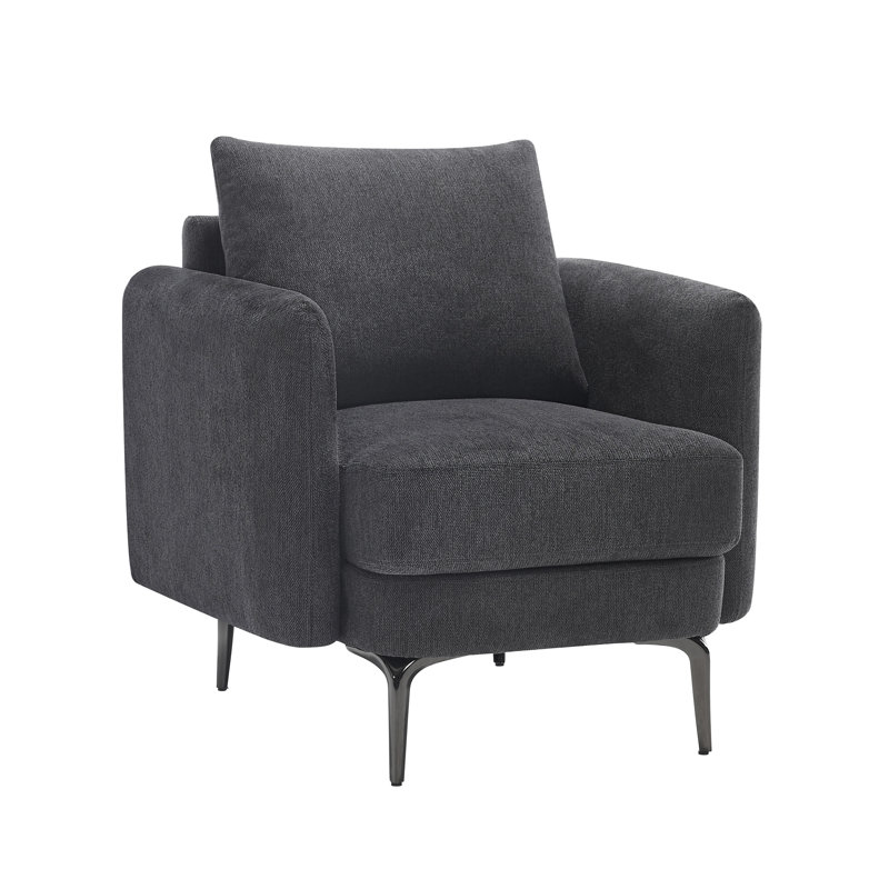 Sofia 1 Seater Fabric Accent Chairs, Charcoal