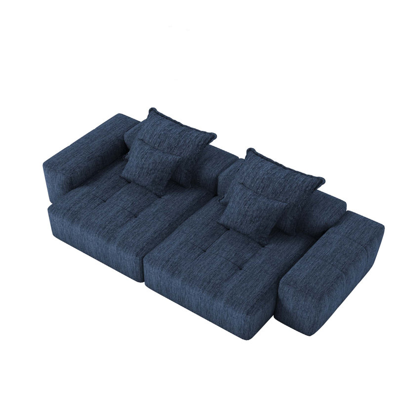Canapé modulaire surdimensionné moderne avec méridienne et accoudoirs, coussin moelleux, sans bricolage