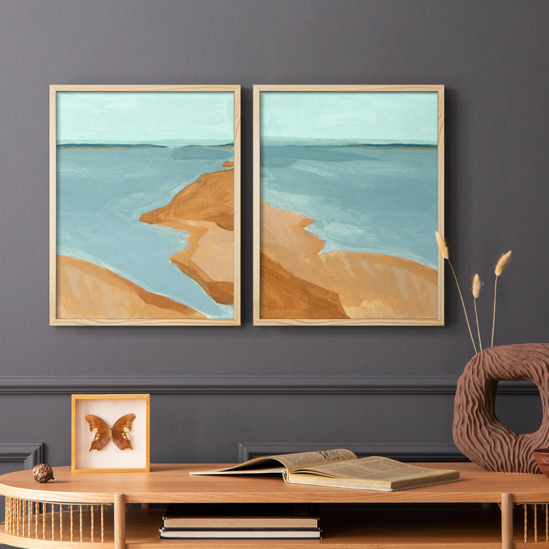 «Out on the Sandbar I», reproduction encadrée de qualité supérieure - prête à être accrochée - aucun clou requis - aucun clou requis