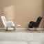 Chaise berçante en tissu avec repose-pieds Teddy-472144125