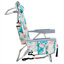 Chaise de plage inclinable réglable avec dossier à 5 positions, structure en aluminium, tissu polyester 600D, motif flamant rose, 63 x 65 x 82 cm