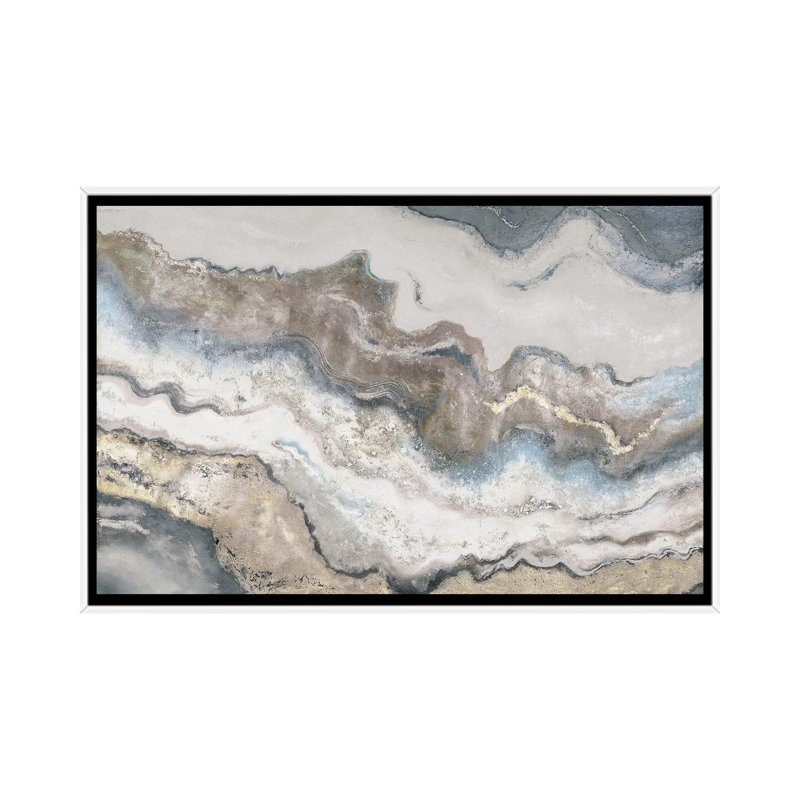 « Marbre » par Patricia Pinto-imprimé, Pas de tapis, H 18 po x l 26 po x P 1,5 po, Toile blanche encadrée