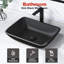 DEJIN 13'' Black Glass Rectangular Bathroom Sink