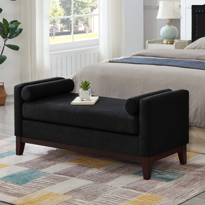Grand repose-pieds rembourré en tissu Boucle avec coussins, banc de fenêtre rembourré confortable pour le salon et le vestibule