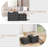 Set of 2 Nesting Side Tables Grid Textured Square Accent Tables-533751380