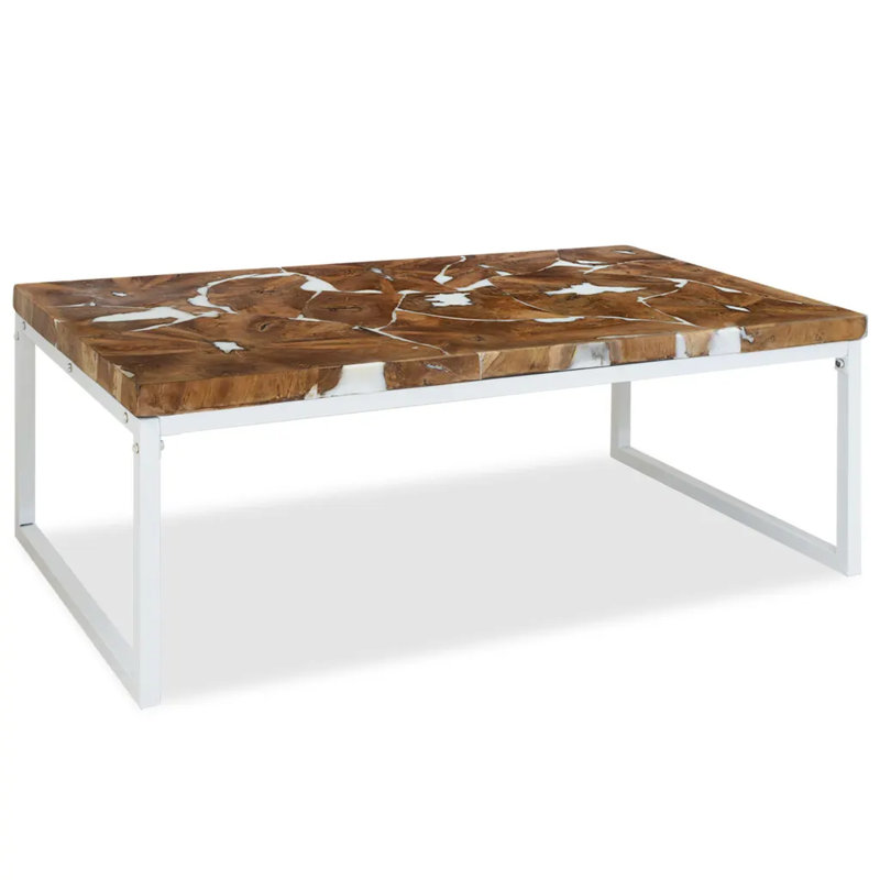 Gough Four Leg Coffee Table, Light Brown, White