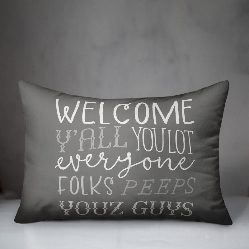 Coussin décoratif intérieur / extérieur en polyester, Gris, H 14 po x l 20 po