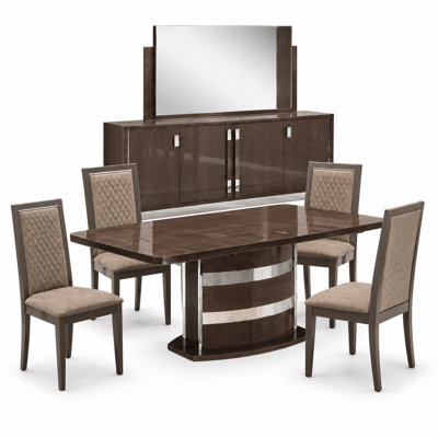 Extendable Solid Wood Dining Set