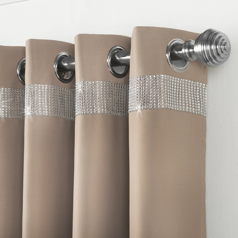 Alyson Palace Eyelet Ring Top Room Darkening Curtains, 168 W X 229 D cm, Beige