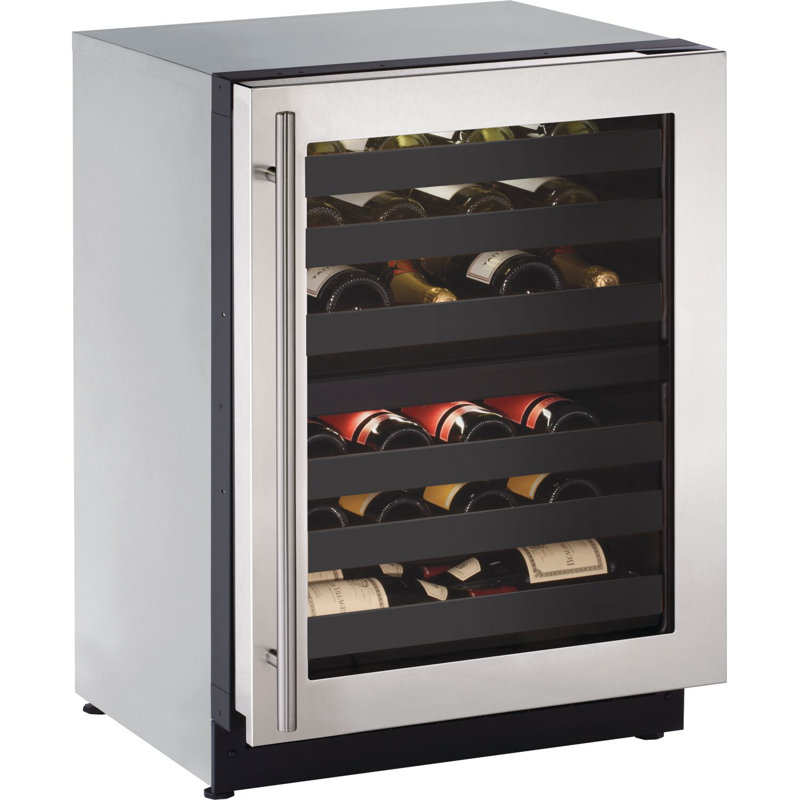 U-Line Dual Zone 23.62'' Built-In 43 Bottle Wine Refrigerator with Reversible Door