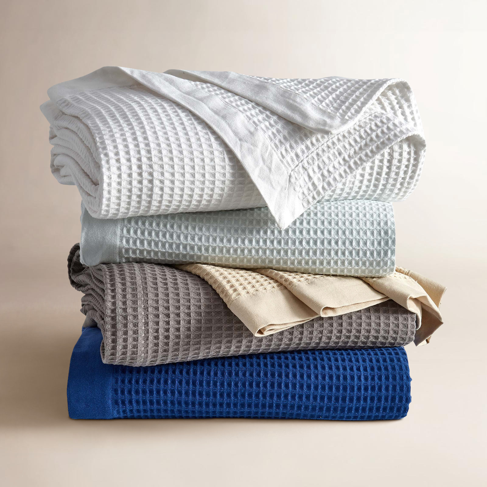 Cotton Waffle Weave Throw Blanket, Full/Queen, White