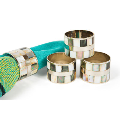Mother Of Pearl Metal Napkin Ring