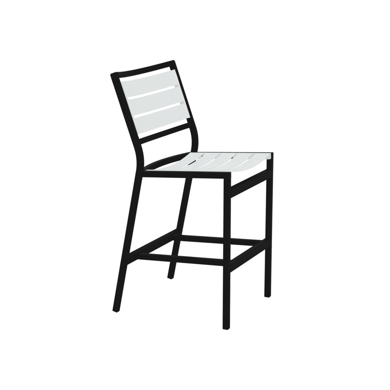 Tabouret de bar 28 po Cabana Club, Neige, Obsidienne