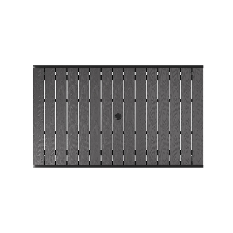 Aylesbury Rectangular Outdoor with Umbrella Hole Dining Table - 150 cm W, 76cm H x 150cm W x 90cm D, Grey