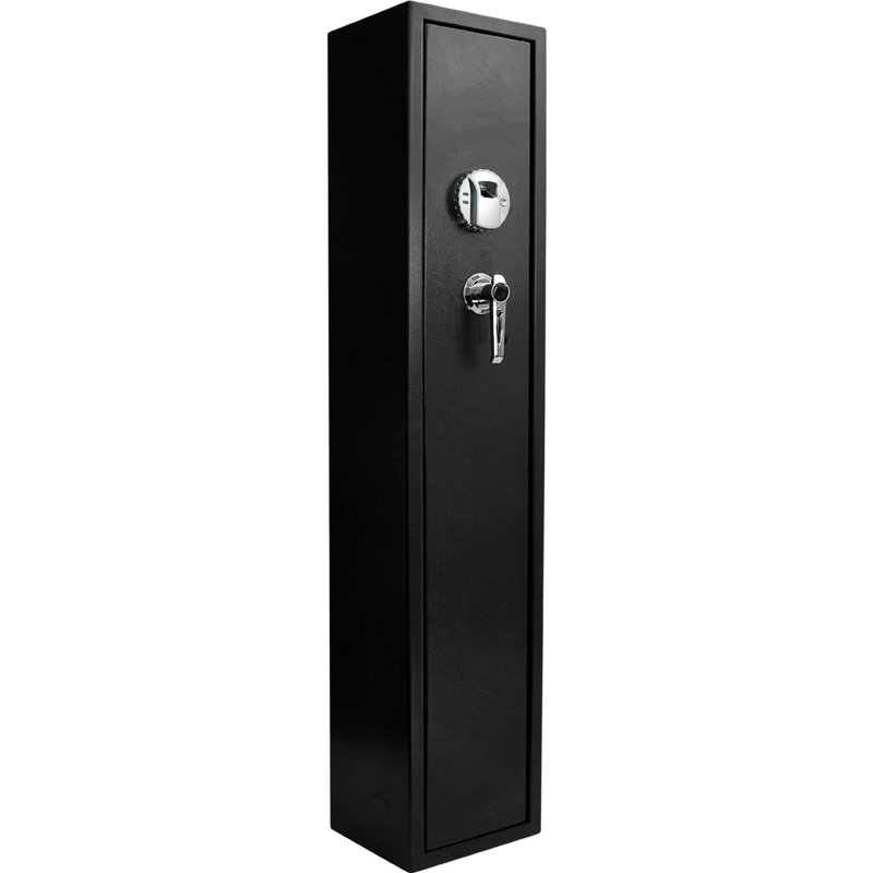 Black Steel Biometric Fingerprint Rifle Safe with Silent Mode