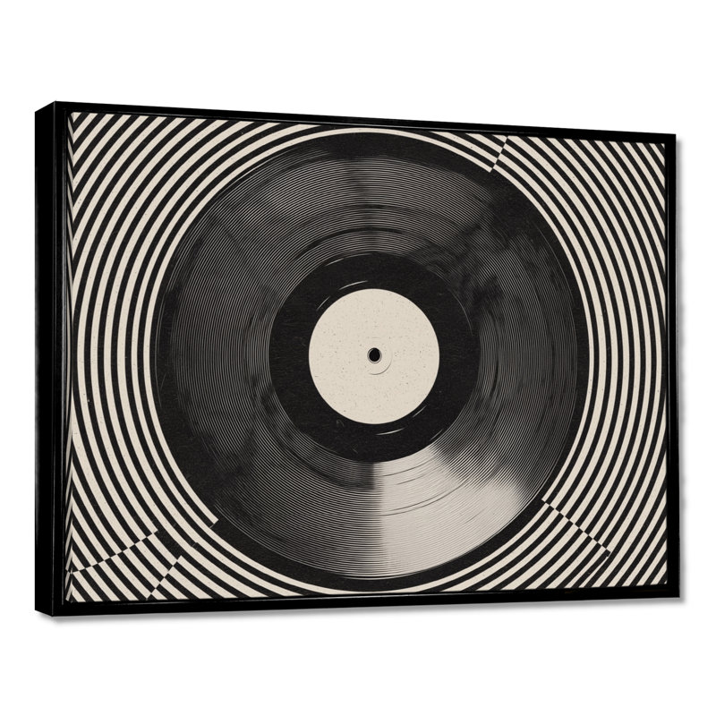 Vinyle noir rétro - impressions sur toile de disques vinyles, art mural noir rétro, H 30 po x l 40 po, Noir
