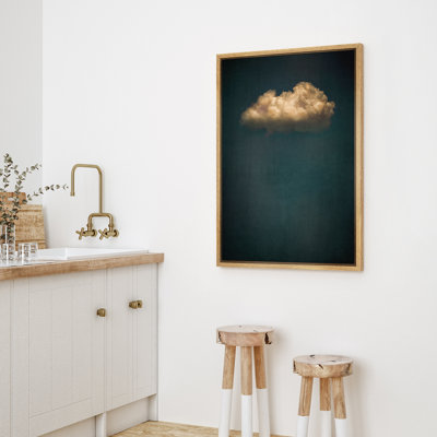 Clouds " Green Dark Sky Clouds Collage Abstract Minimalist Wall Decor Artwork Boho Nordic Relax "