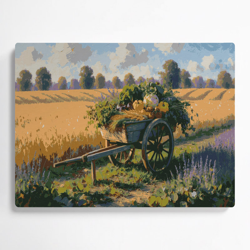 "Farm brouettes", art mural en métal beige, H 11 po x l 14 po