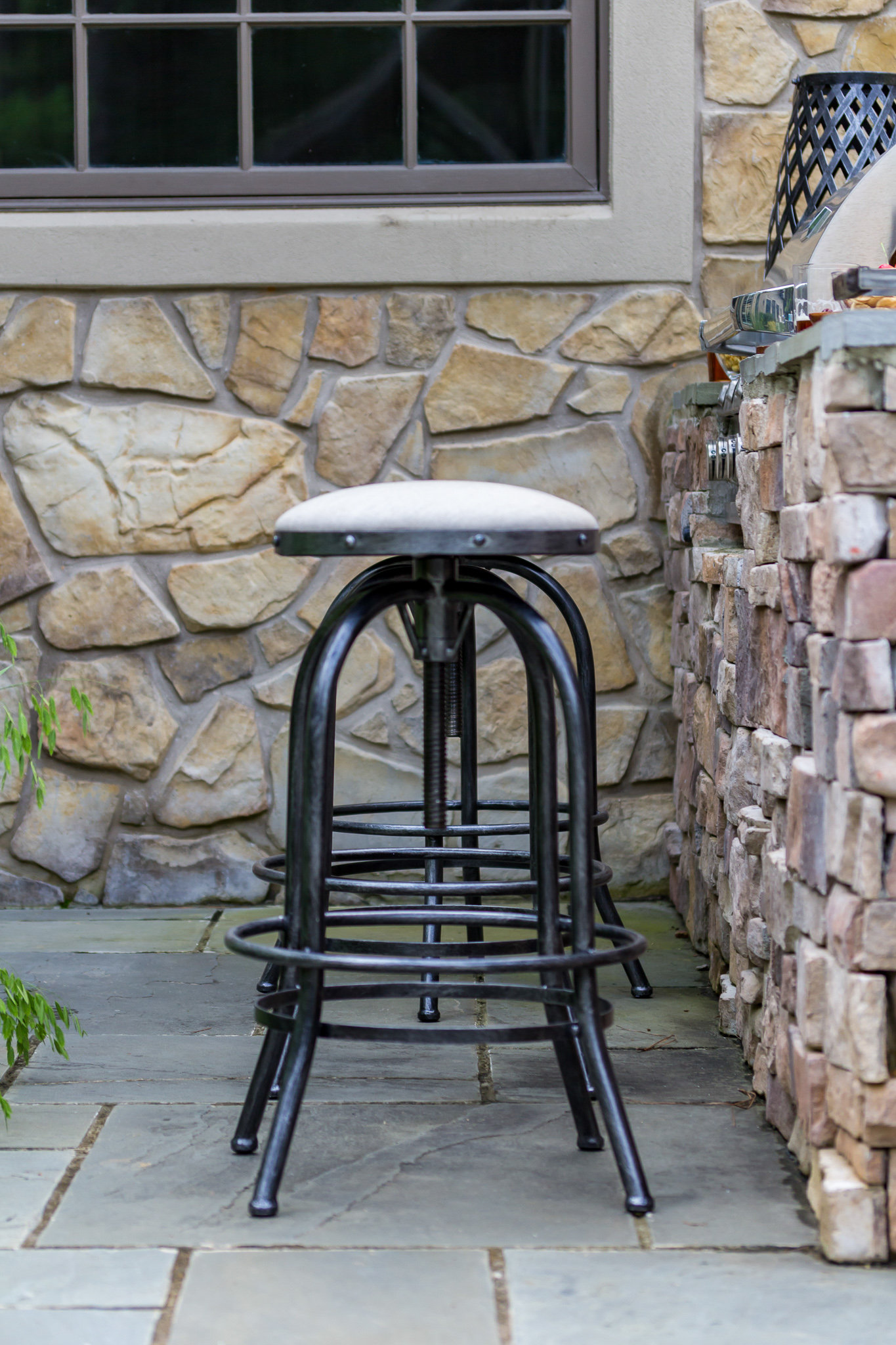 Inspired Visions Adjustable Patio Bar Stool with Sunbrella Fabric