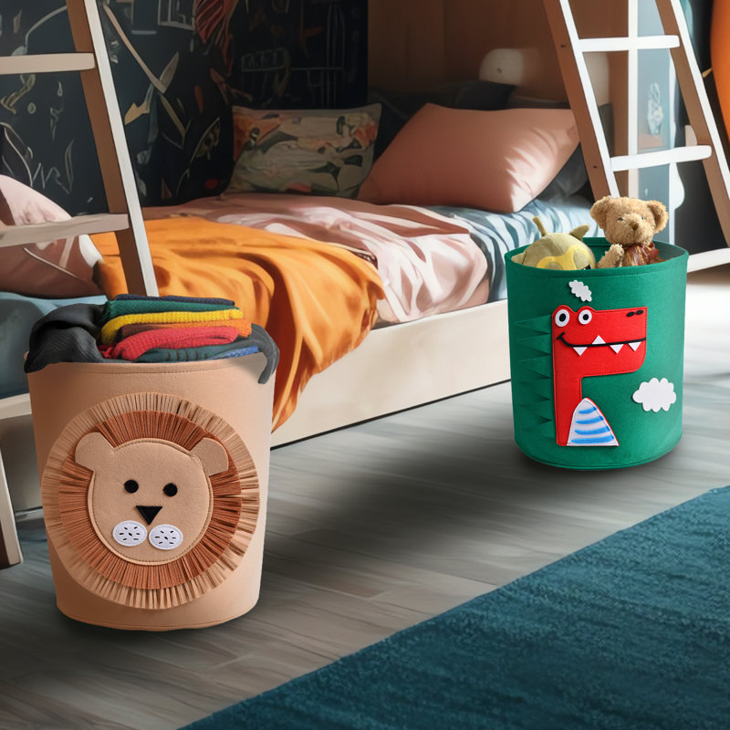 Two Pack BUNDLE Kids Animal Baskets 13.78" X 14.57"