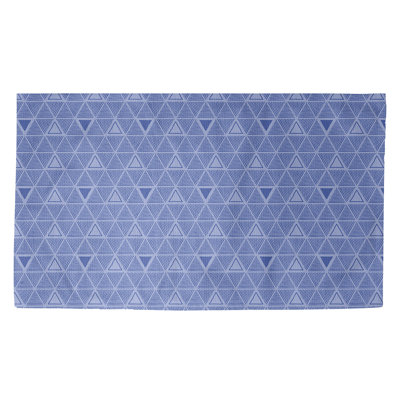 Tapis décoratif triangles bleu
