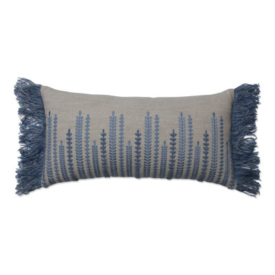 Alpine Embroidered Cotton Throw Pillow