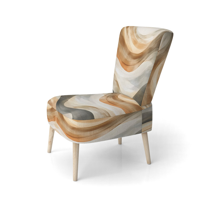 Chaise d'appoint abstraite rembourrée - Chaise d'appoint Minimalist Earth Line Motion III, Chaise d'appoint sans accoudoirs