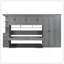 Lit escamotable simple avec garde-robe, armoire et bureau, gris-129747095