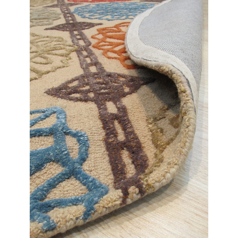 Hand Tufted Wool Geometric Area Rug, 9' x 12'