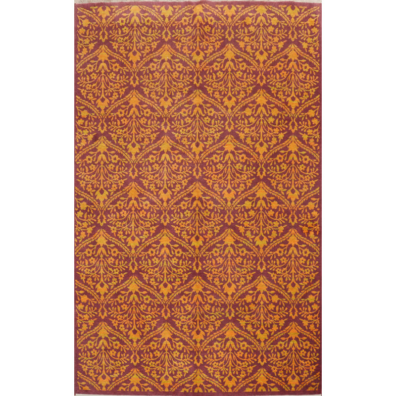 Tapis floral de style Gabbeh 6 x 9