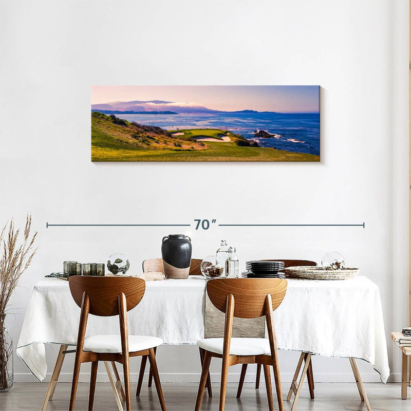 Plage de galets sur toile, H 18 po x l 54 po x P 1,25 po