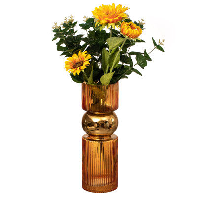 12-Inch Decorative Green Tall Glass Vase - Modern Minimalist Decor For Parties, And Special Events - Perfect Centerpiece For Coffee Tables, Living Rooms, Dining Tables, Offices, And Farmhouse Decor