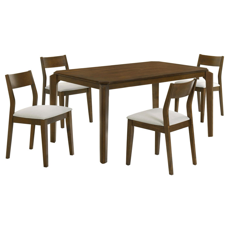 Ensemble de salle à manger rectangulaire 5 pièces Nenita, 5 pièces: table, 4 chaises