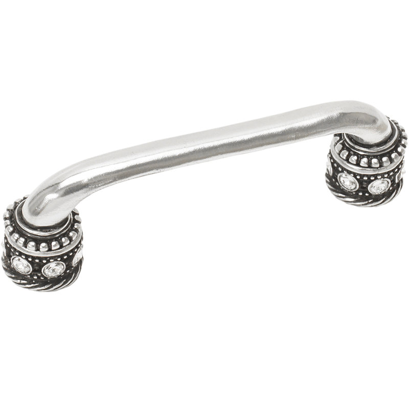 Caché 5 inches c.c. pull with Swarovski Clear Crystals & sleevesin Platinum, 4", Silver