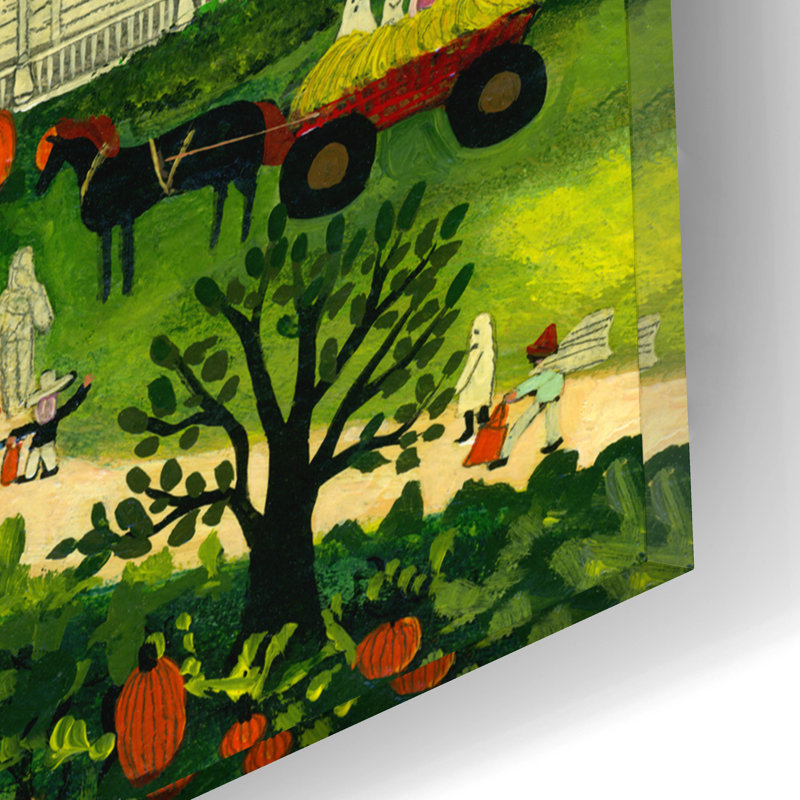  «Halloween In The Country» par JL Munro, art mural en verre acrylique, 16 po x 12 po