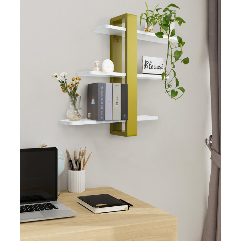 Candence Floating Shelf, Nettle Wine/White