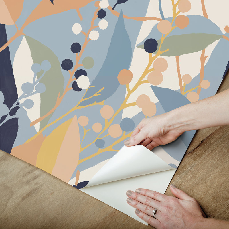 Adelaide Peel & Stick Floral Roll, Blue