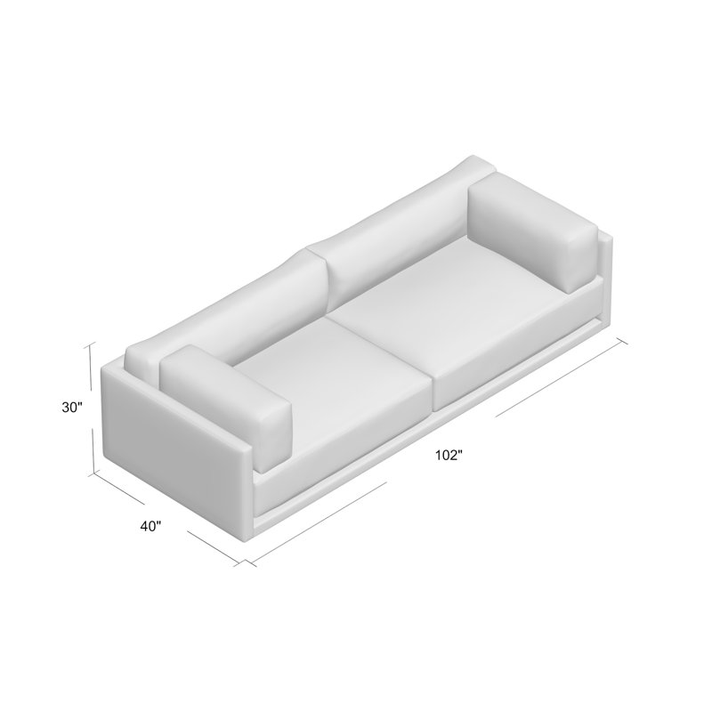 Sunday Sofa, Agnew Gray Textured Basketweave, 30" H x 82" W x 40" D