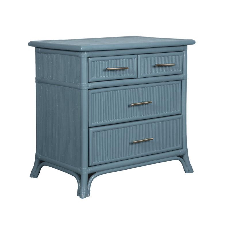 Table de chevet 4 tiroirs Bermuda, Bleu régate