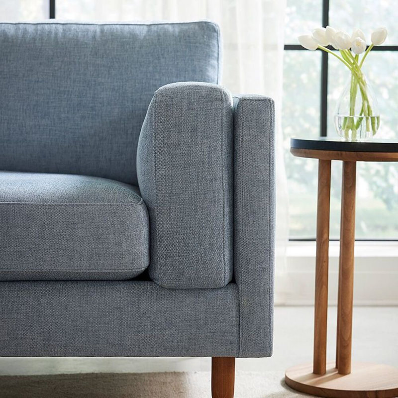 Skinny Fat Loveseat (70"), Performance Velvet - Denim, 70" W