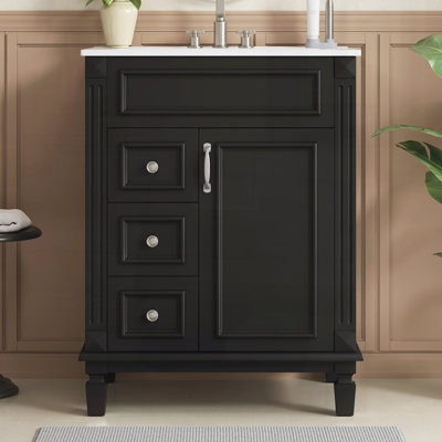 Meuble-lavabo 24 po avec lavabo en céramique, petite armoire de lavabo