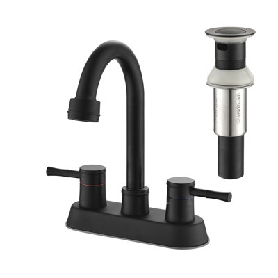 Centerset 2-handle Bathroom Faucet with Drain Assembly